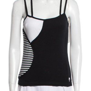 Courreges Colorblock Pattern Square Neckline Top